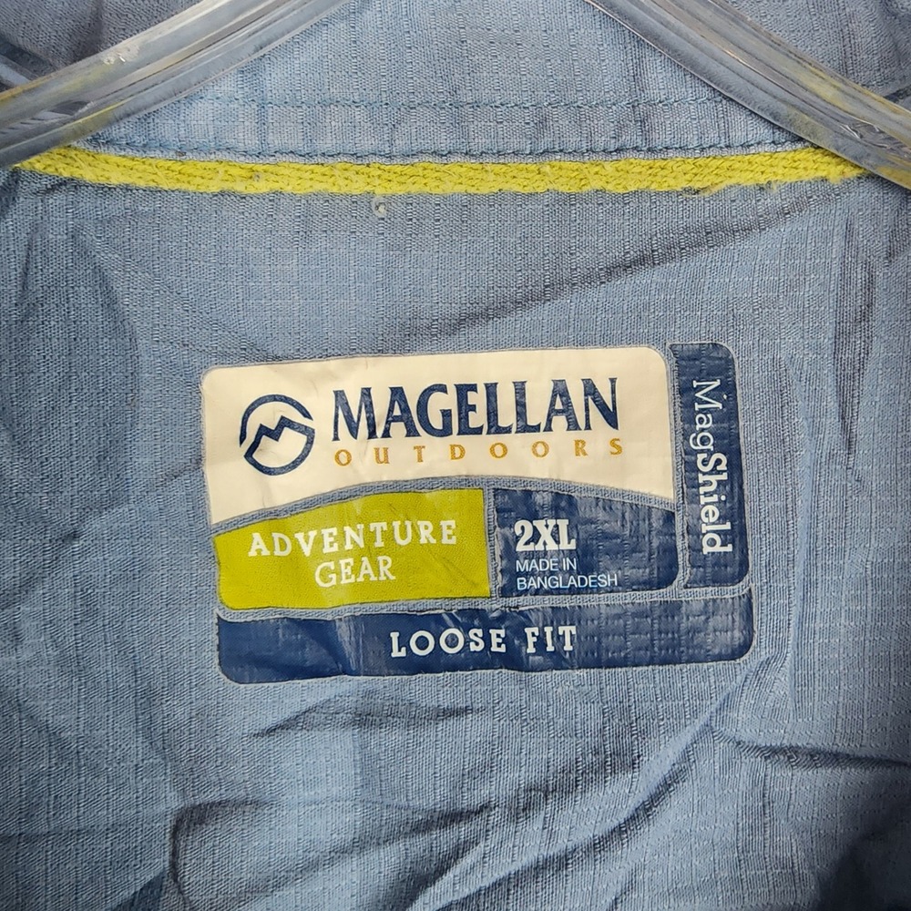 Magellan Outdoors Adventure Gear Men 2XL Blue Short Sleeve MagShield Loose Shirt - Picture 6 of 8